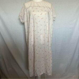 Vanity Fair Lace Floral Nightgown Cottagecore Peasant Mumu Grandma Coquette 2X